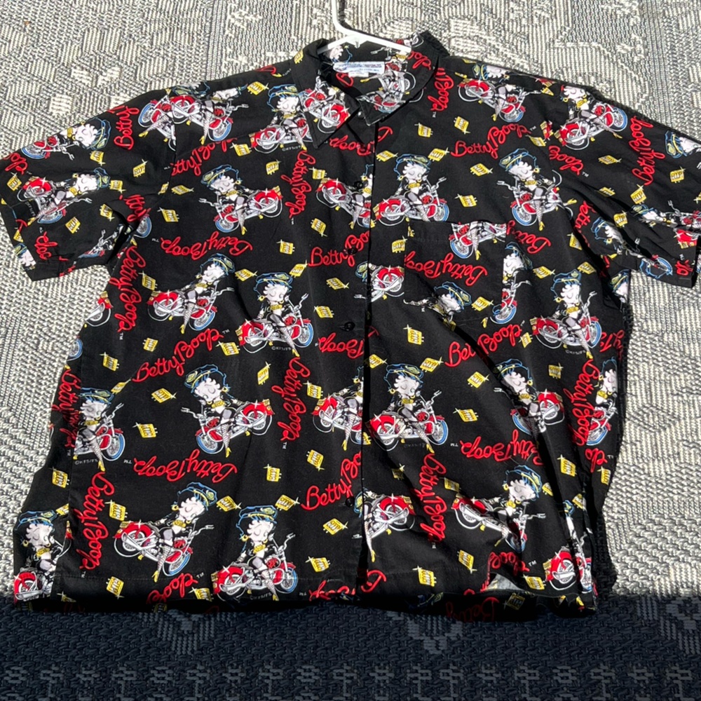 Cruisin USA BETTY BOOP BIKER BUTTOM UP SHIRT MEN’S SIZE XL